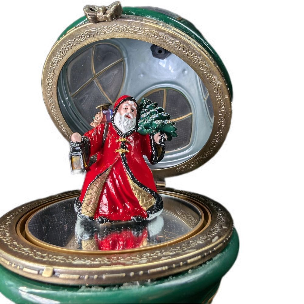 Vintage Mr. Christmas Musical Dancing Santa Rotating Trinket Ornament TESTED